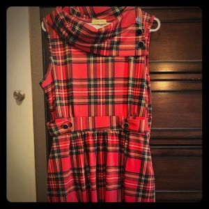 Plaid red sleeveless dress from Mod Cloth